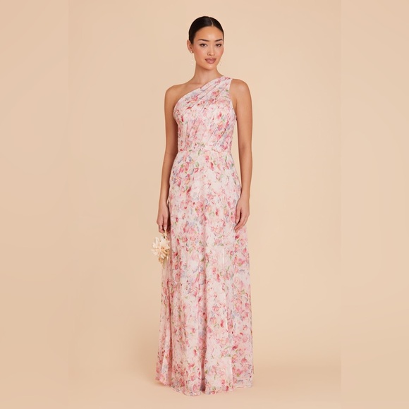 Bridesmaid Dress - Birdy Grey Kira Dress Chiffon Pink Falling Petals - Picture 1 of 3